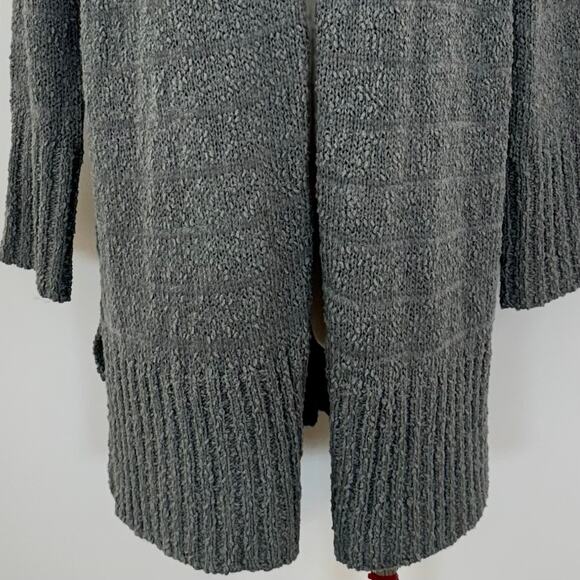 Barefoot Dreams Boucle Shadow Stripe Cardigan Sweater Dolphin Blue L/XL - Picture 4 of 10